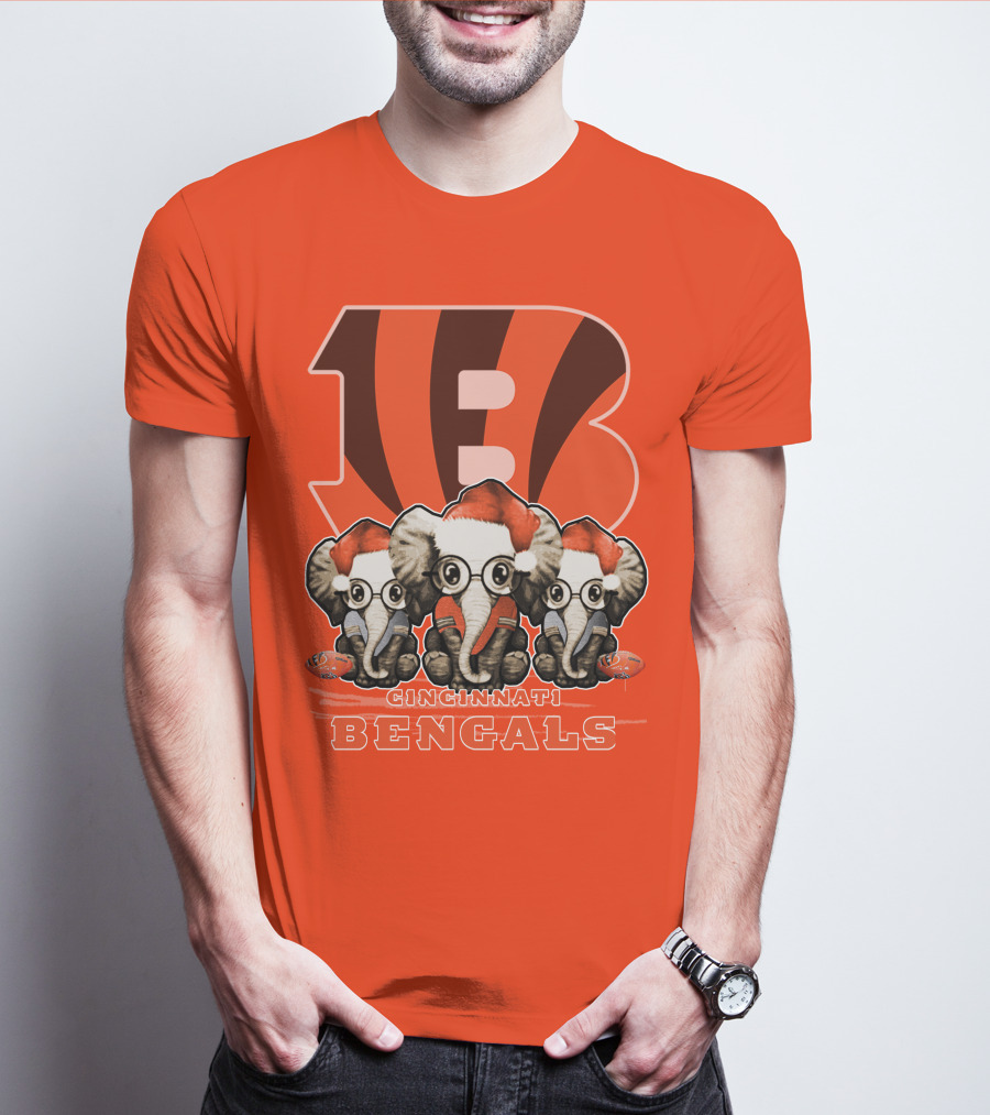 Cincinnati Bengals Xmas Elephants T-Shirt