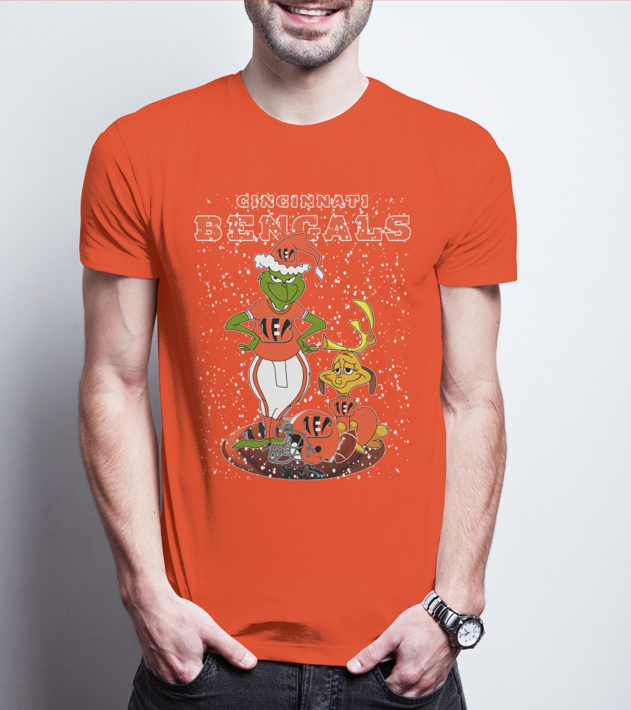 Cincinnati Bengals Grinch Holiday Football Mischief T-Shirt