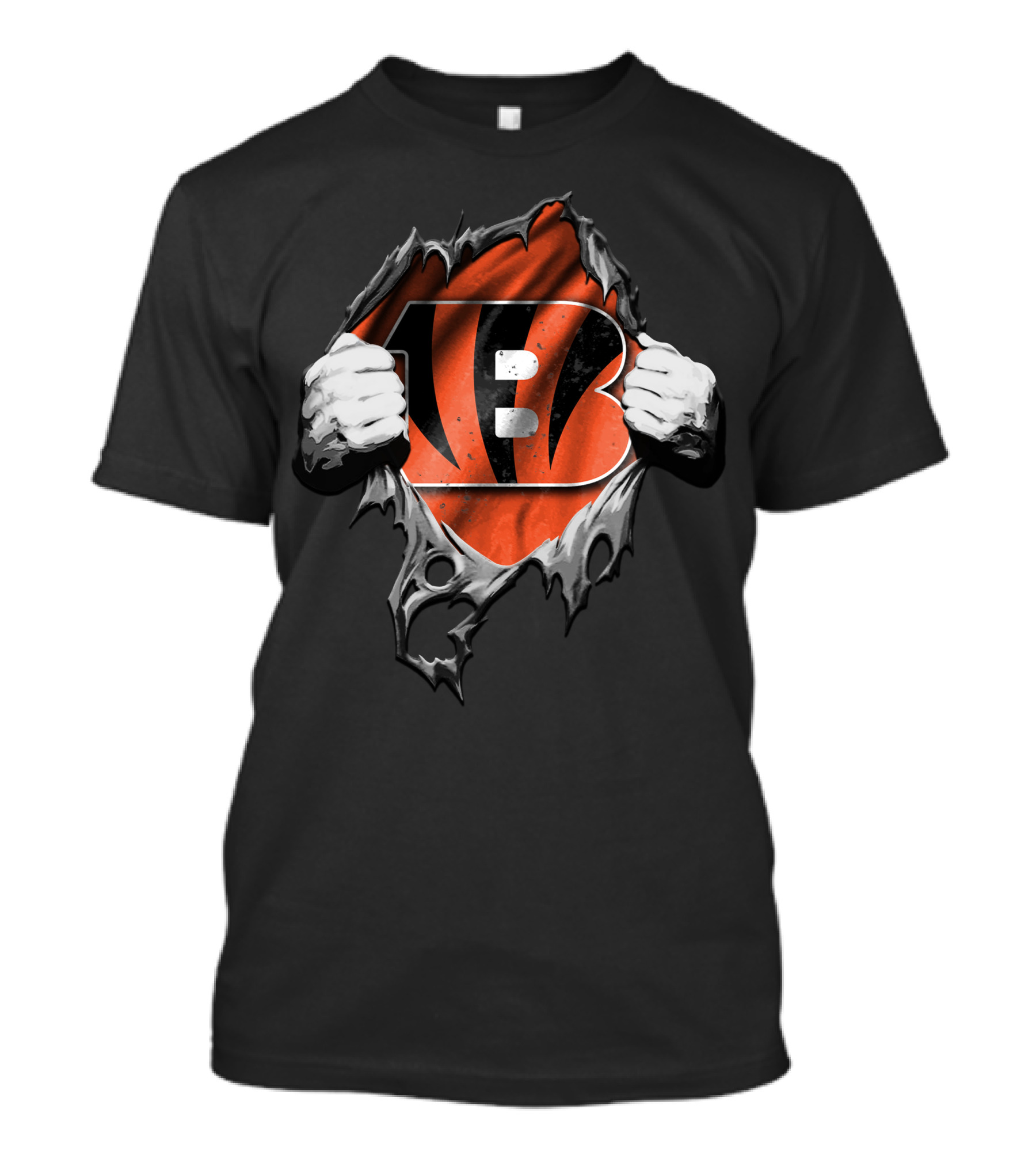 Torn V2 Cincinnati Bengals Orange B T-Shirt