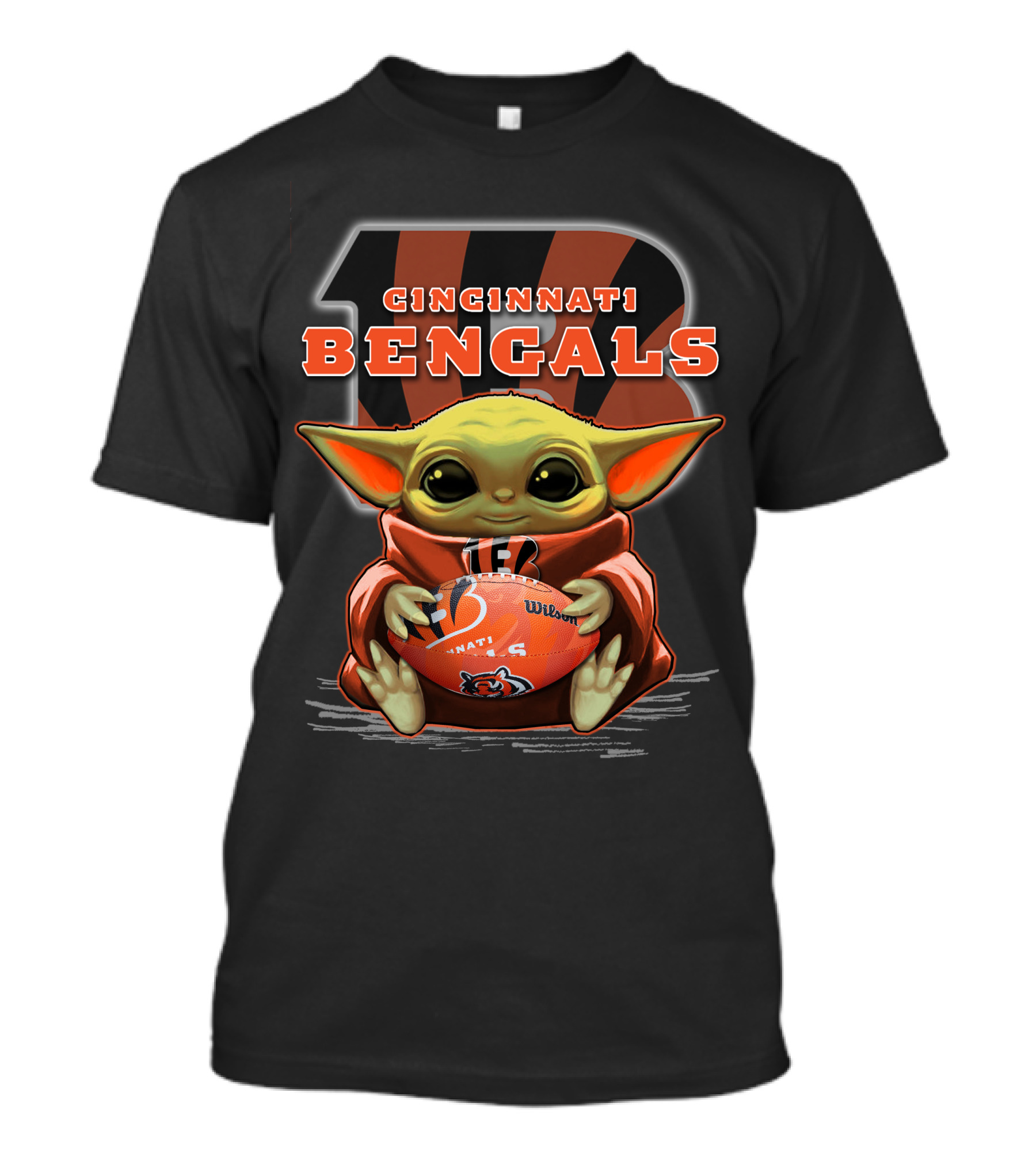 Cincinnati Bengals Yoda Holding Football T-Shirt