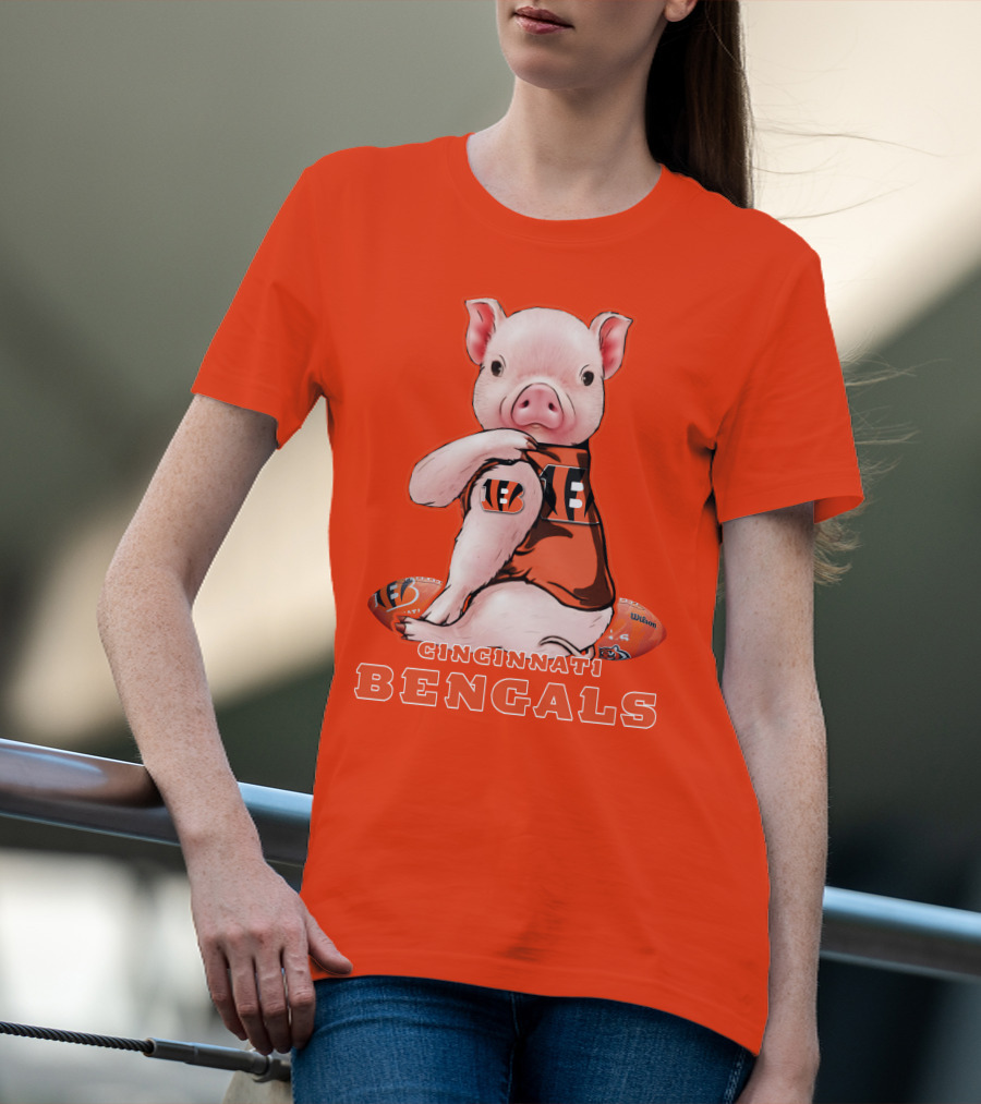Cincinnati Bengals Pig With Football T-Shirt