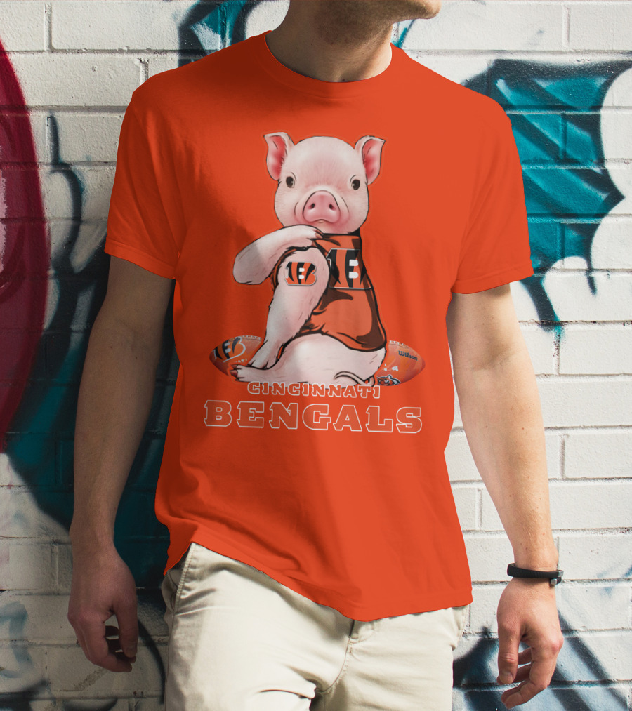 Cincinnati Bengals Pig With Football T-Shirt