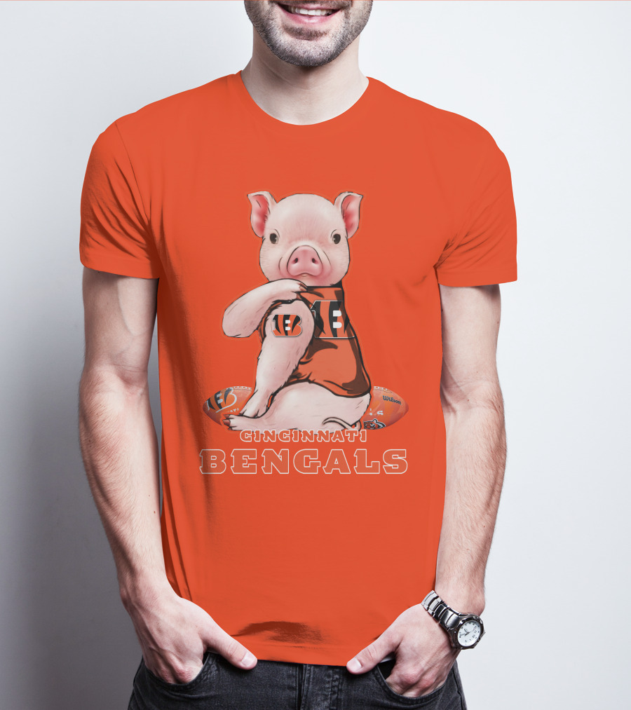 Cincinnati Bengals Pig With Football T-Shirt