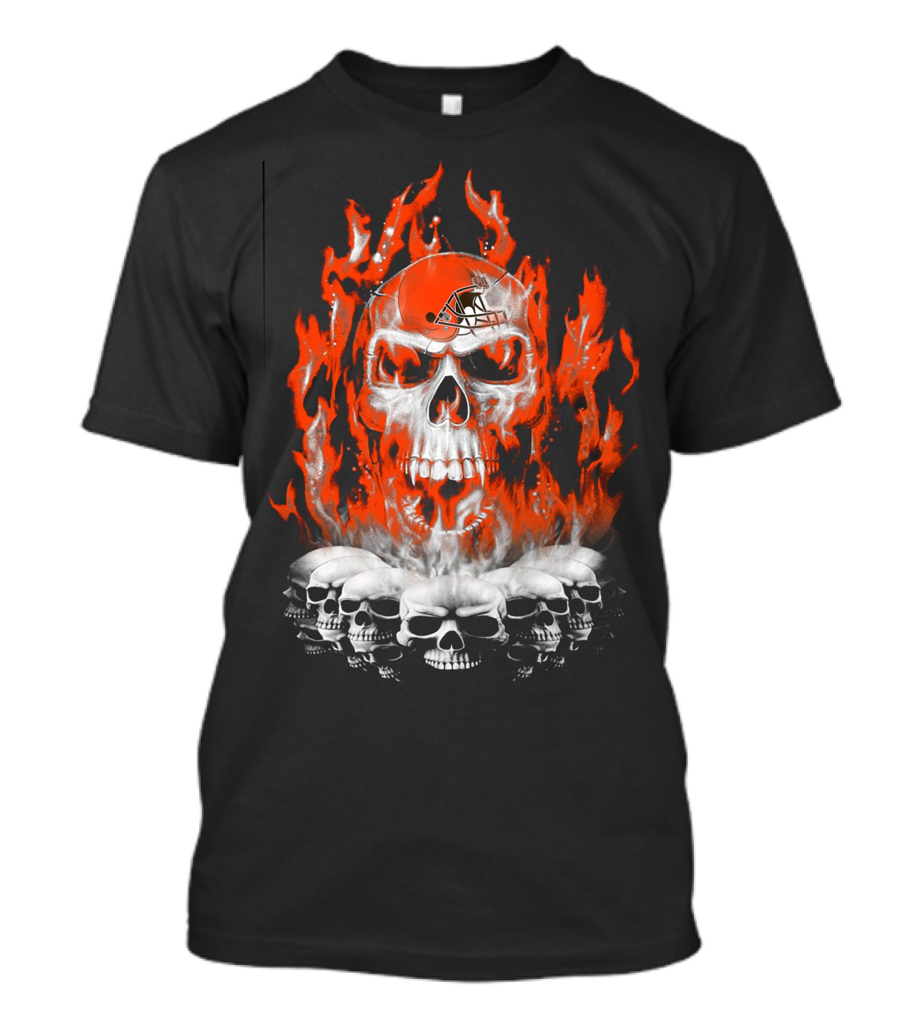 Cleveland Browns Skull Fire Helmet 38 T-Shirt