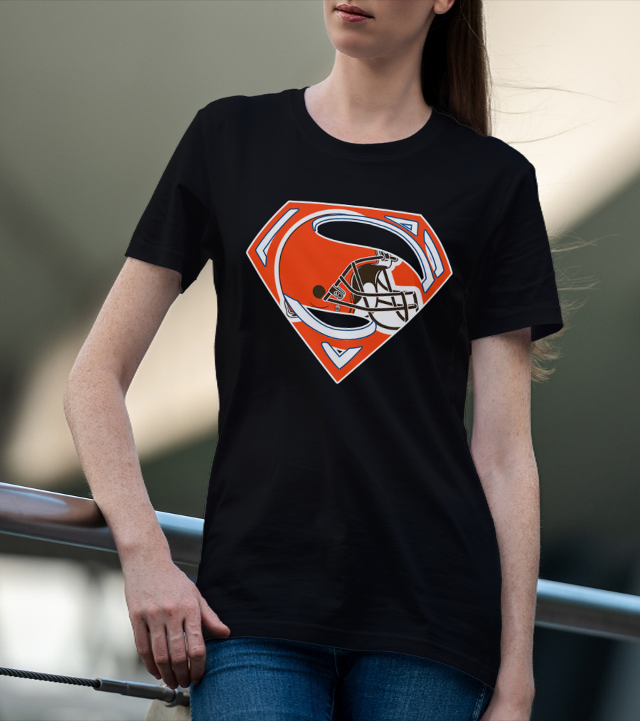 Cleveland Browns Helmet Superman Logo 72 T-Shirt
