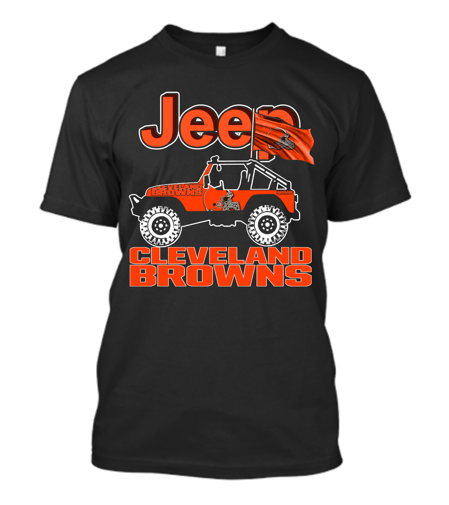 Jeep Cleveland Browns Flag T-Shirt