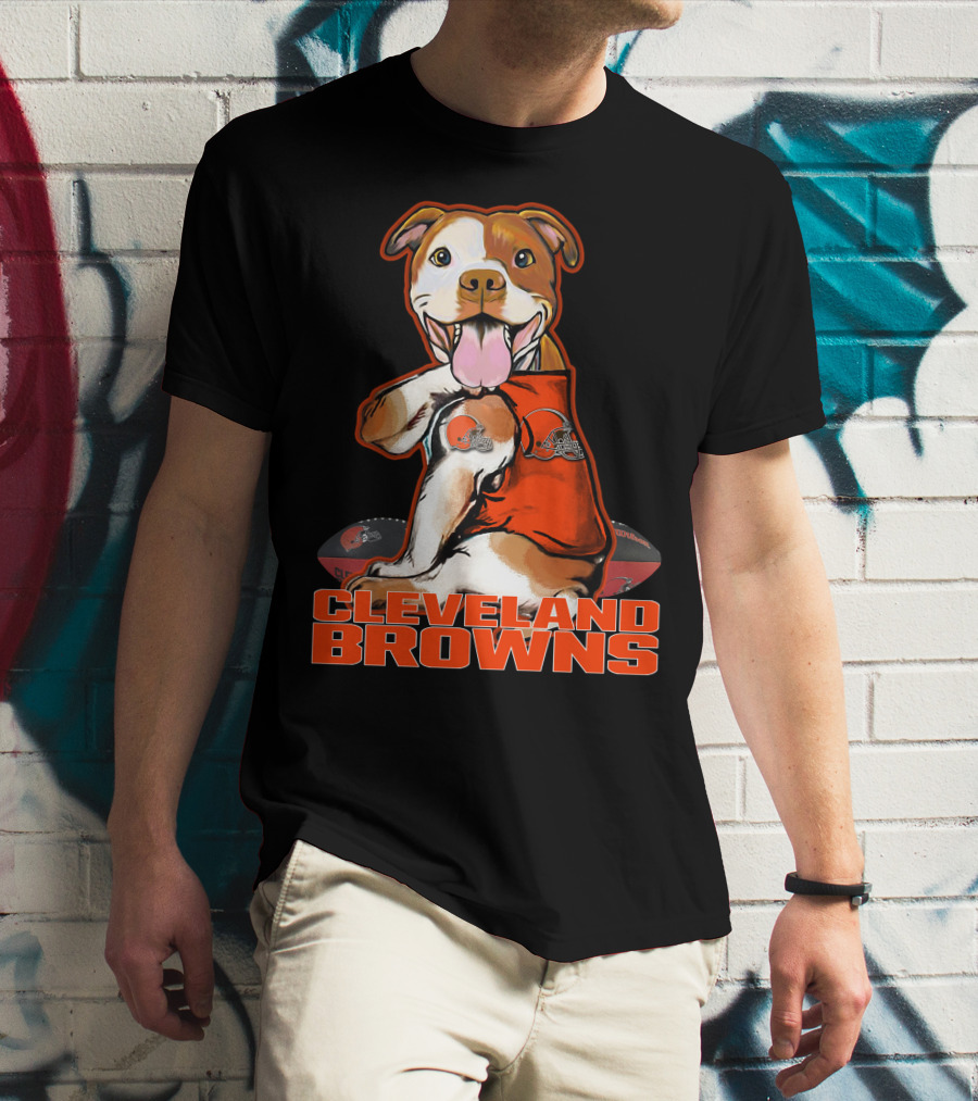 Cleveland Browns Pitbull Football Fan T-Shirt