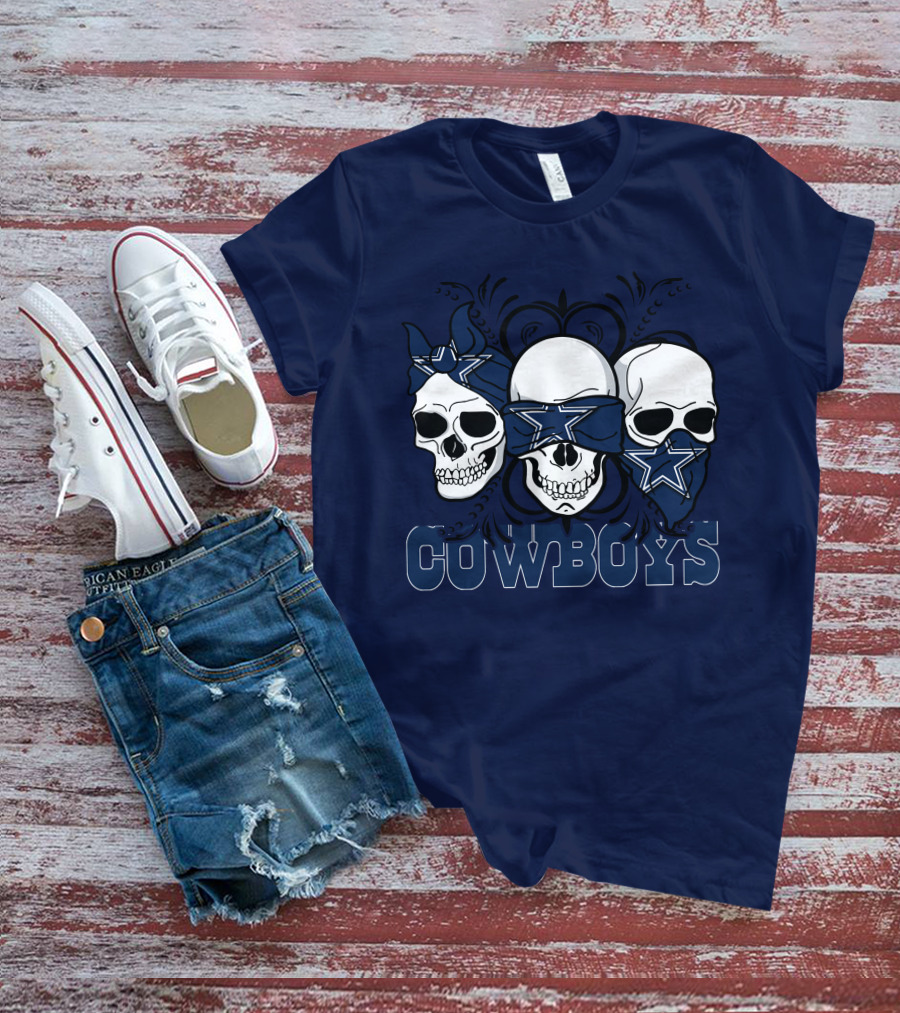 Cowboys Three Skulls Bandana Stars T-Shirt