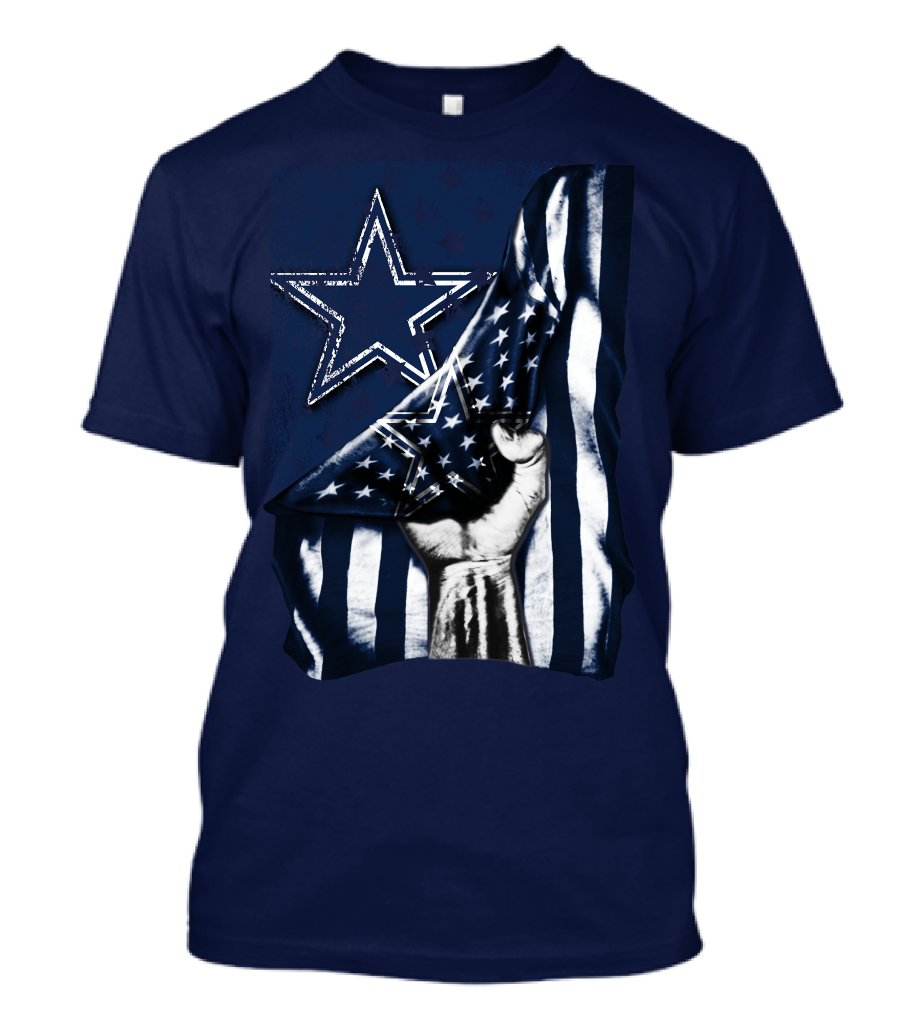 Dallas Cowboys Star With American Flag And Fist T-Shirt