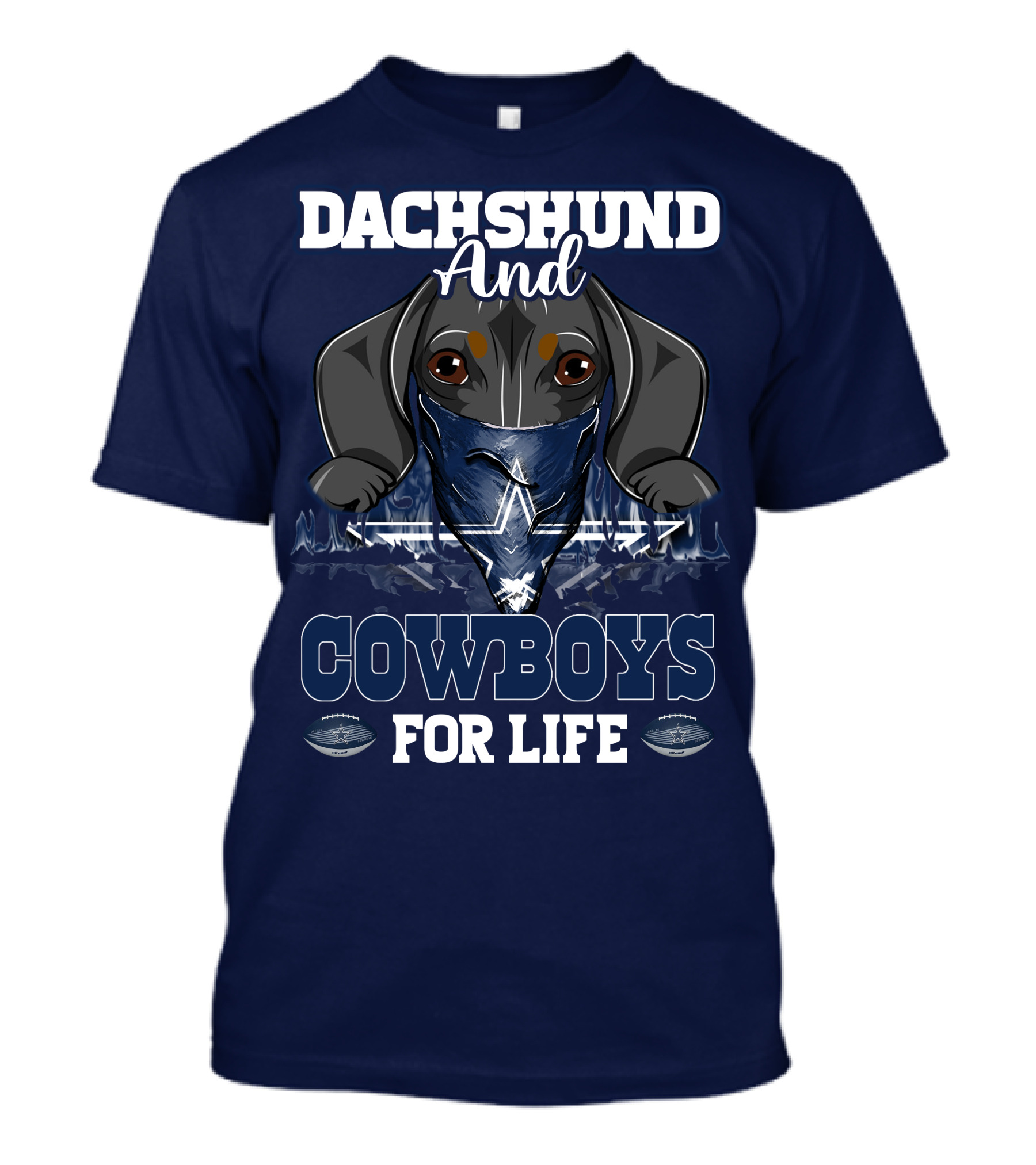 Dachshund And Cowboys For Life Dallas 팬들의 애정 T-Shirt