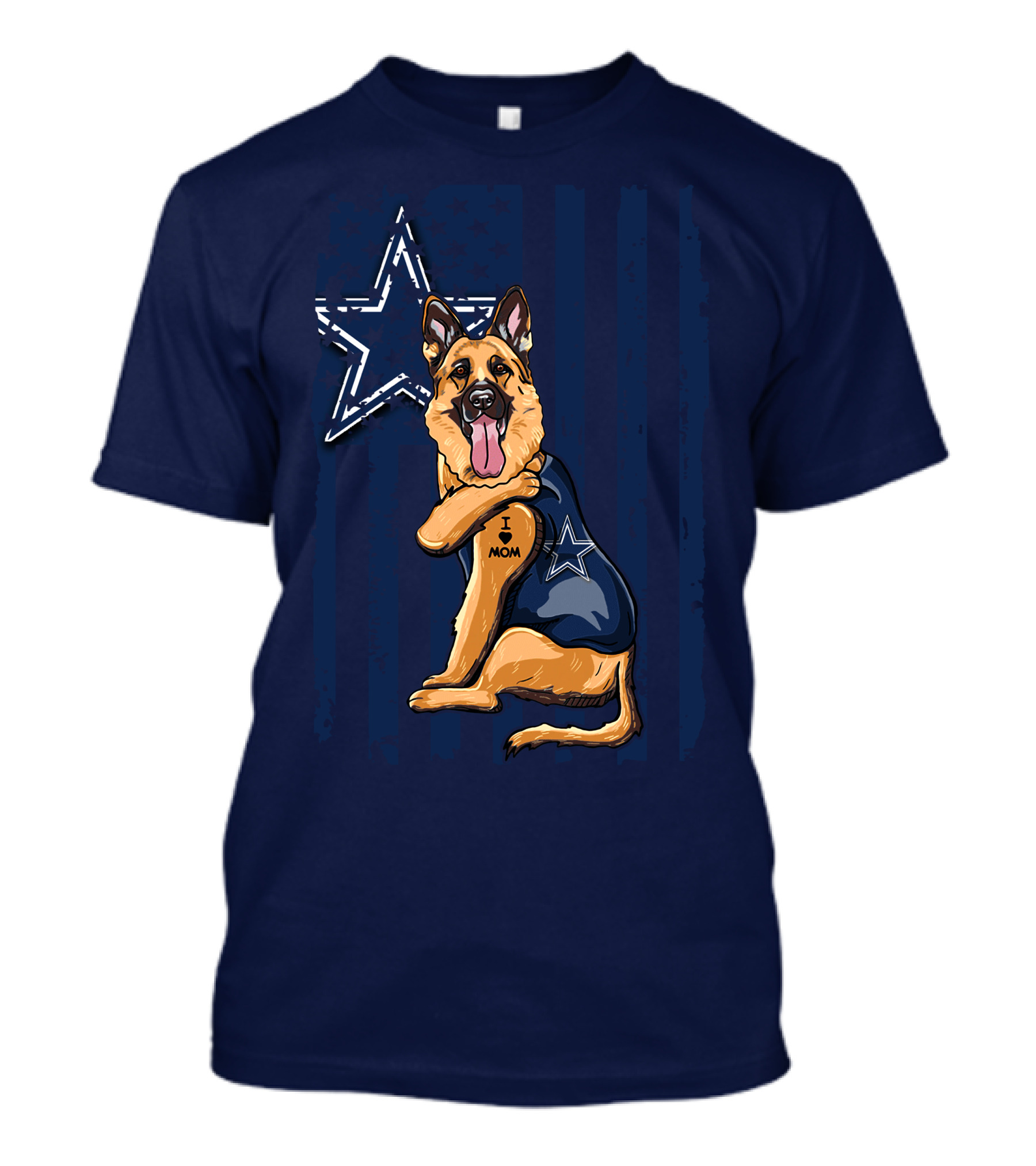 German Shepherd I Love Mom Dallas Cowboys Star T-Shirt