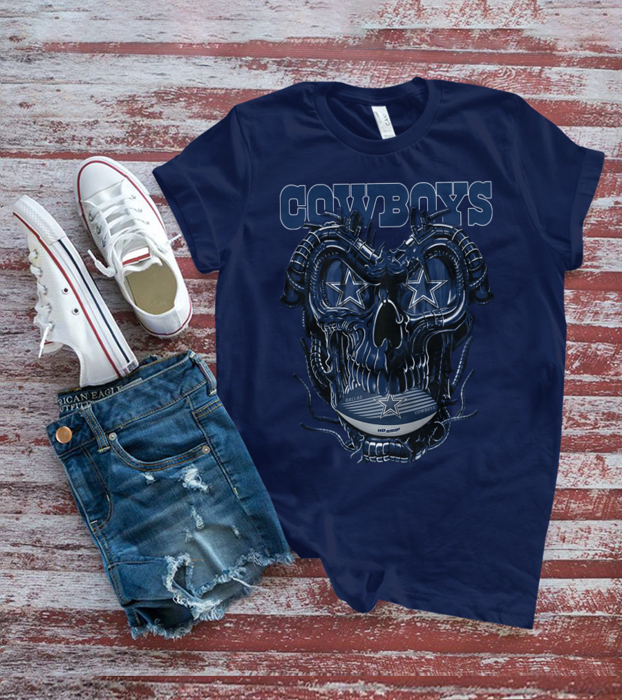 COWBOYS Dragonskull Dallas Football Helmet T-Shirt