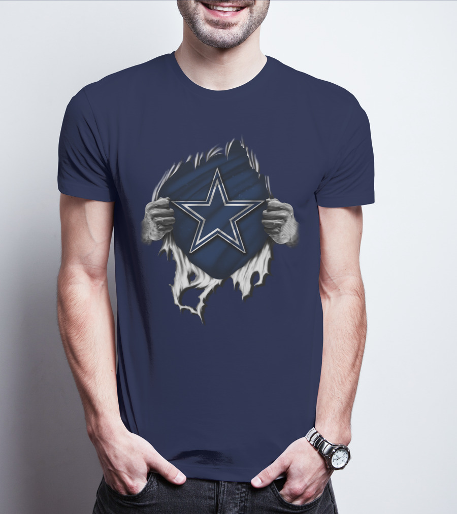 Dallas Cowboys Star Torn Rip Reveal T-Shirt