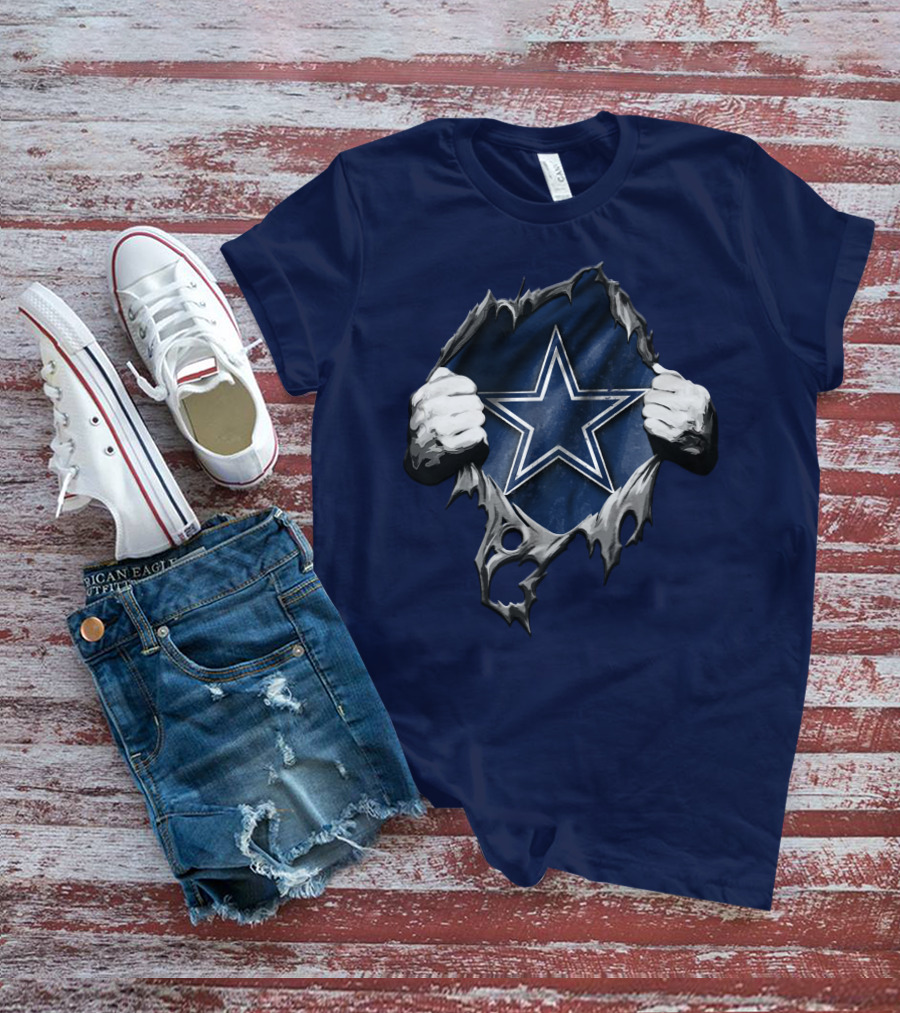 Torn DALLAS COWBOYS Star Logo Reveal T-Shirt