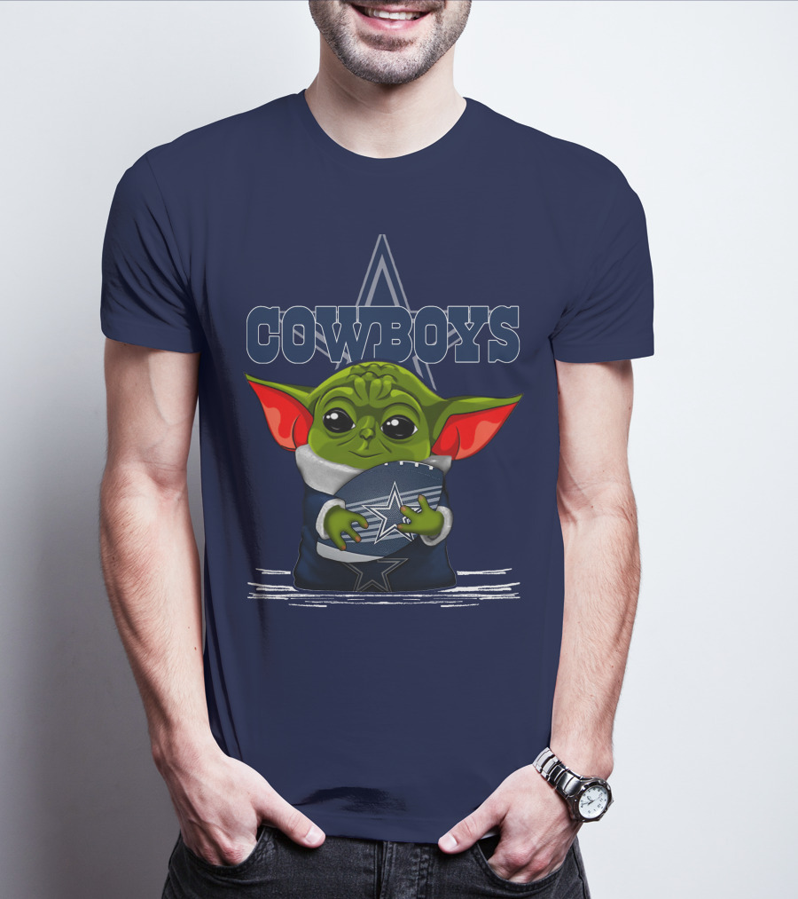 COWBOYS Yoda Holding Football Star T-Shirt