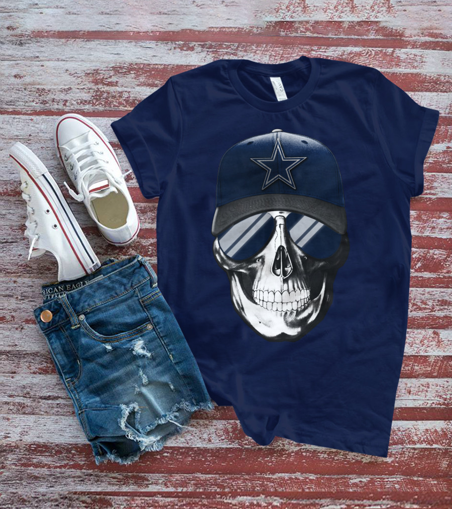 Skull Dallas Cowboys Star Hat Sunglasses T-Shirt