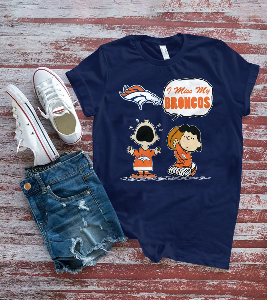 I Miss My Broncos Denver Broncos 72 Comic Style Football Fans T-Shirt