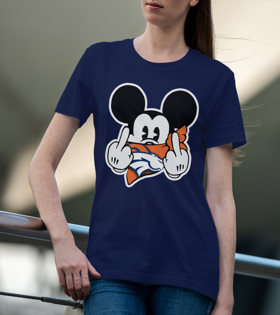 Denver Broncos Mickey Middle Fingers T-Shirt