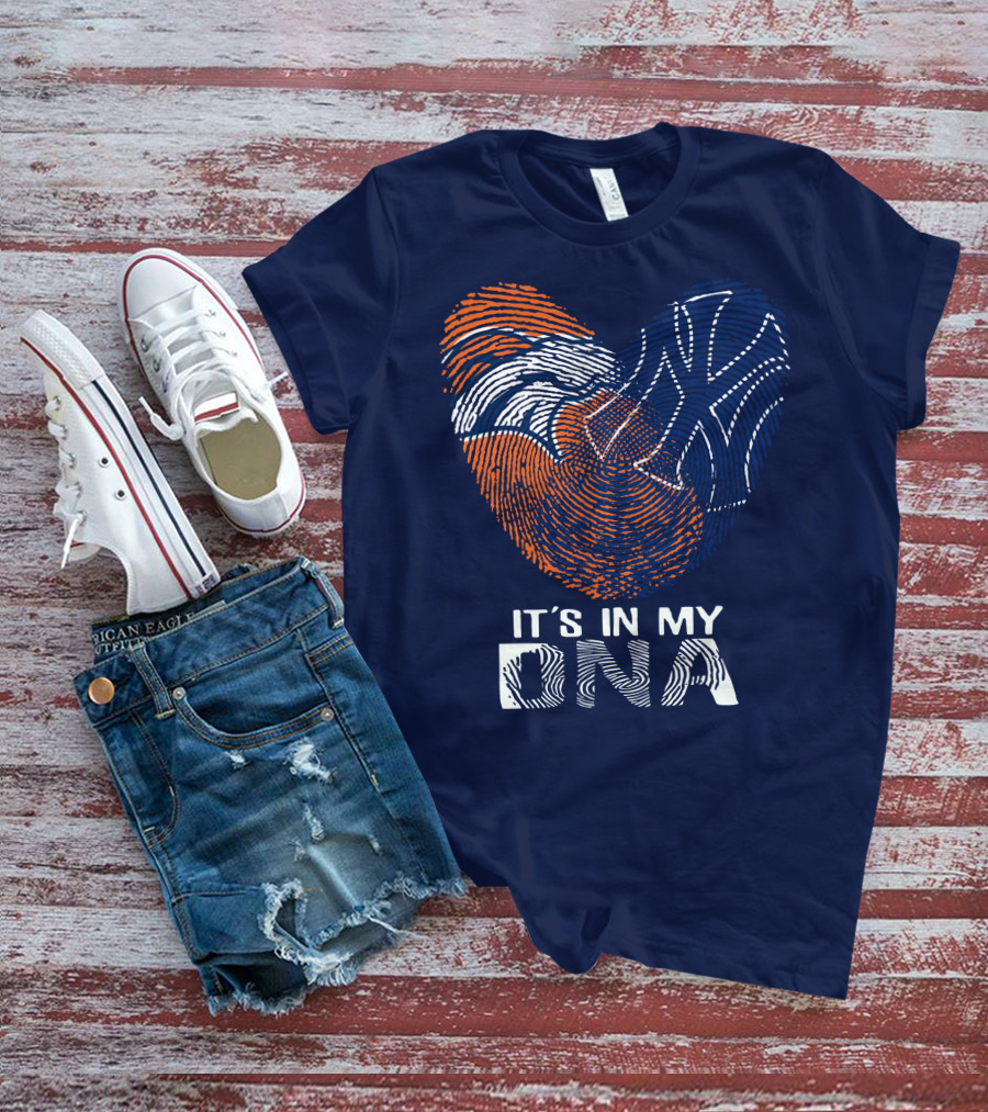 It's In My Dna Denver Broncos 04 Fingerprint Heart T-Shirt