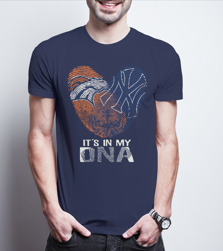 It's In My Dna Denver Broncos 04 Fingerprint Heart T-Shirt
