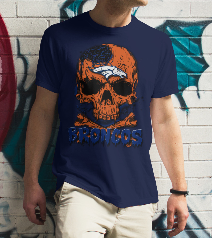 Broncos Skull Design Featuring Team T-Shirt