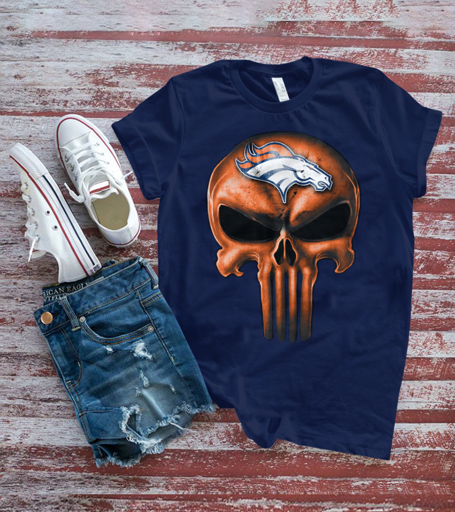 Skull Denver Broncos T-Shirt