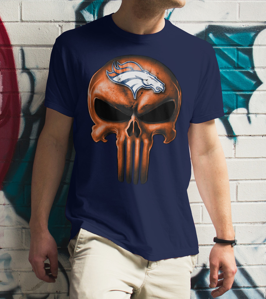 Skull Denver Broncos T-Shirt