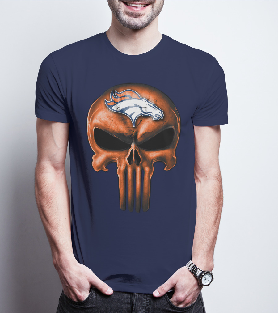 Skull Denver Broncos T-Shirt