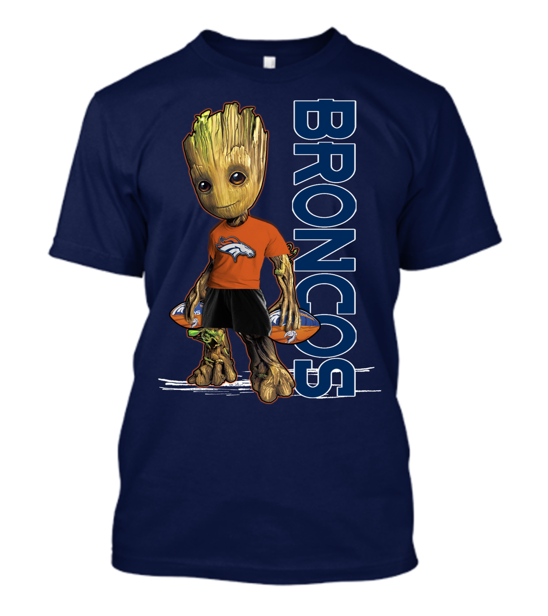Groot V1 Denver Broncos Football Fan Character T-Shirt