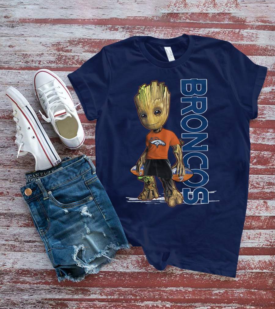Groot V1 Denver Broncos Football Fan Character T-Shirt