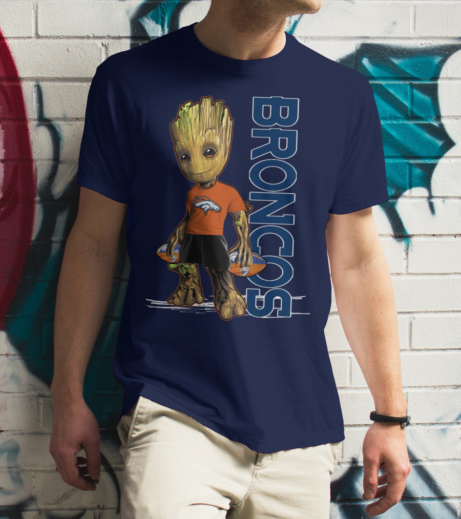 Groot V1 Denver Broncos Football Fan Character T-Shirt