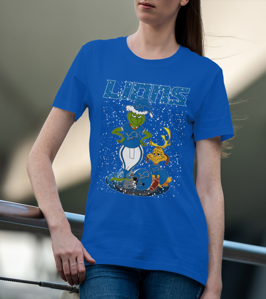 Grinchxmas Detroit Lions Festive Character Crossover T-Shirt