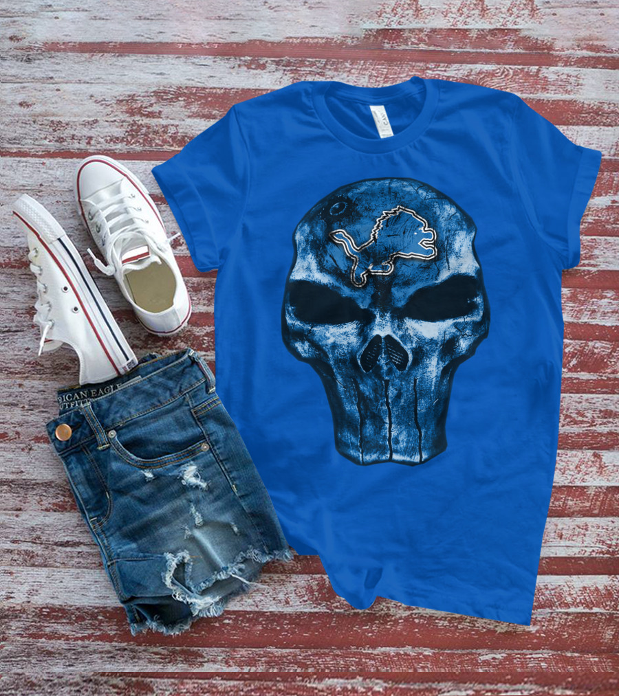 Detroit Lions Skull T-Shirt