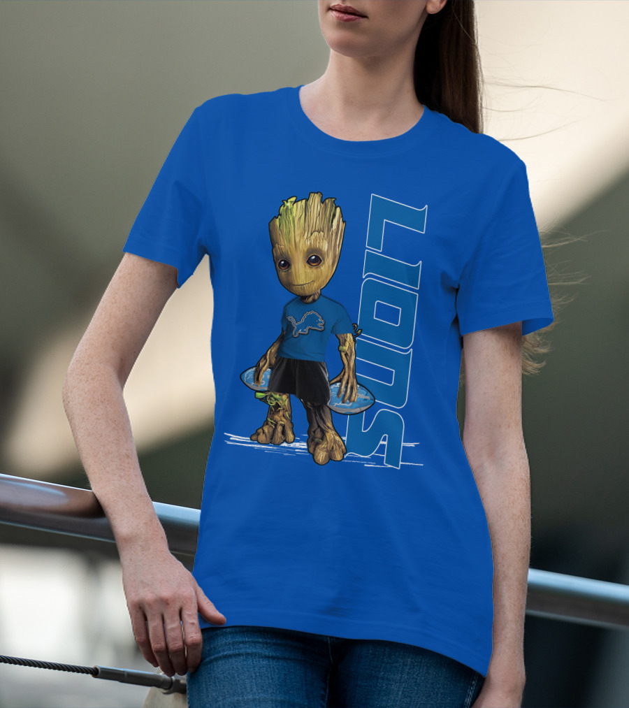 Groot Detroit Lions NFL Team Groot T-Shirt