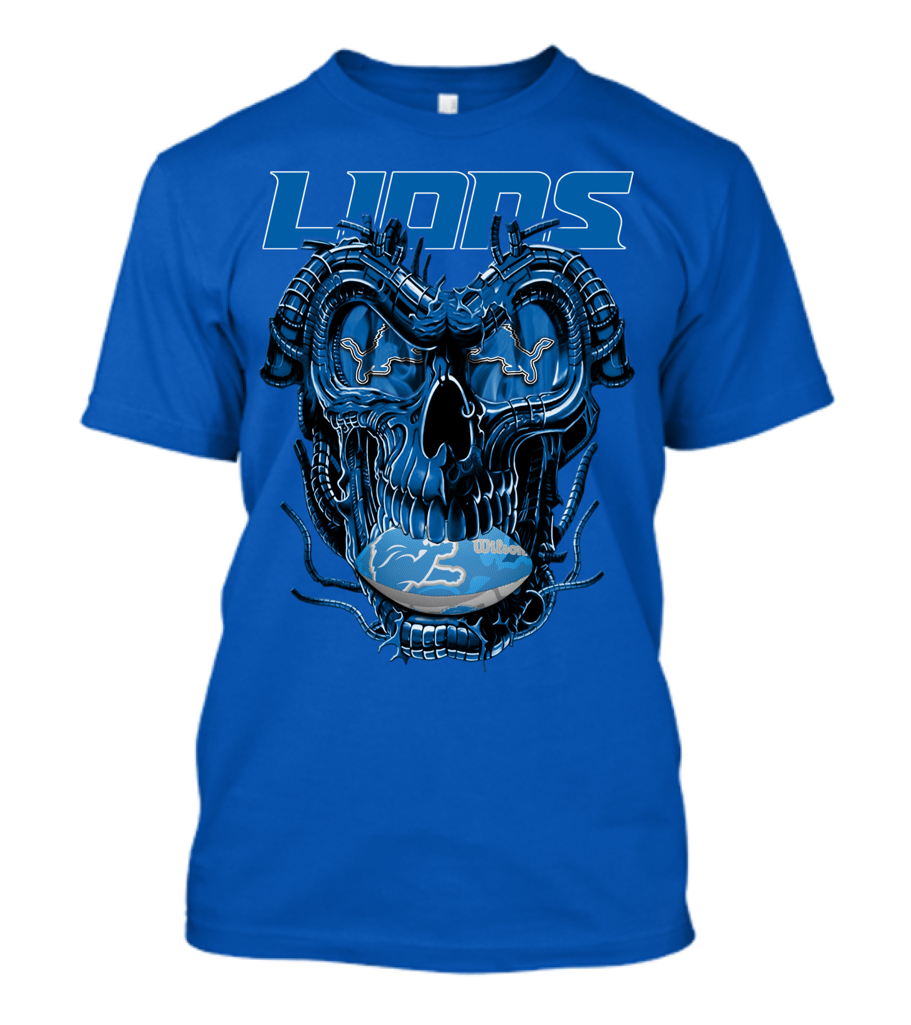 DETROIT LIONS Dragonskull Football Fusion T-Shirt
