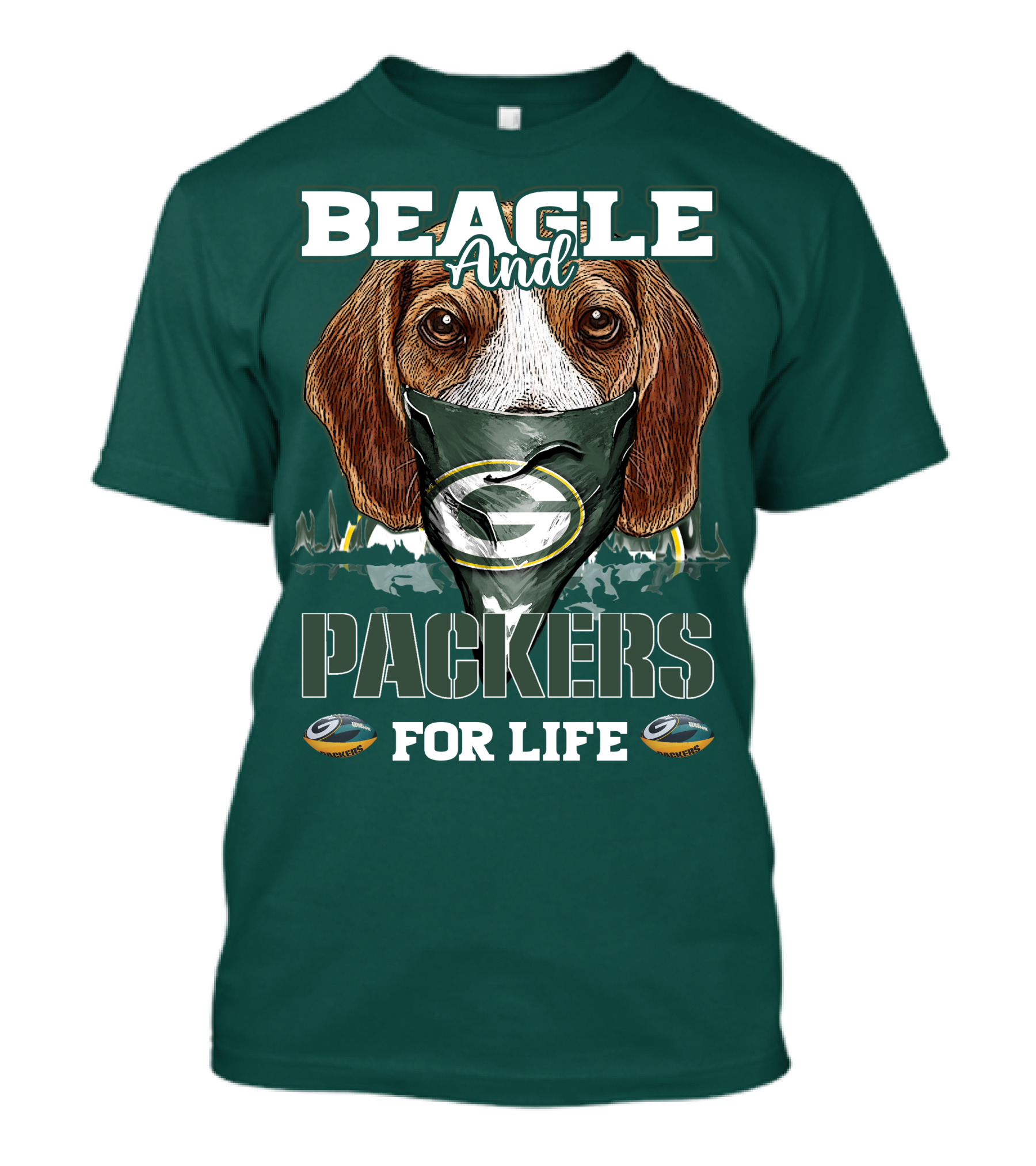 Beagle And Packers For Life Green Bay Packers T-Shirt