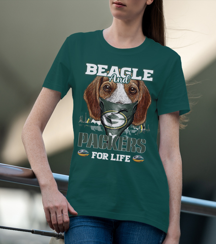 Beagle And Packers For Life Green Bay Packers T-Shirt
