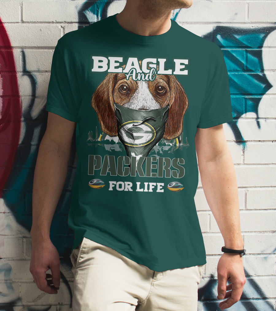 Beagle And Packers For Life Green Bay Packers T-Shirt