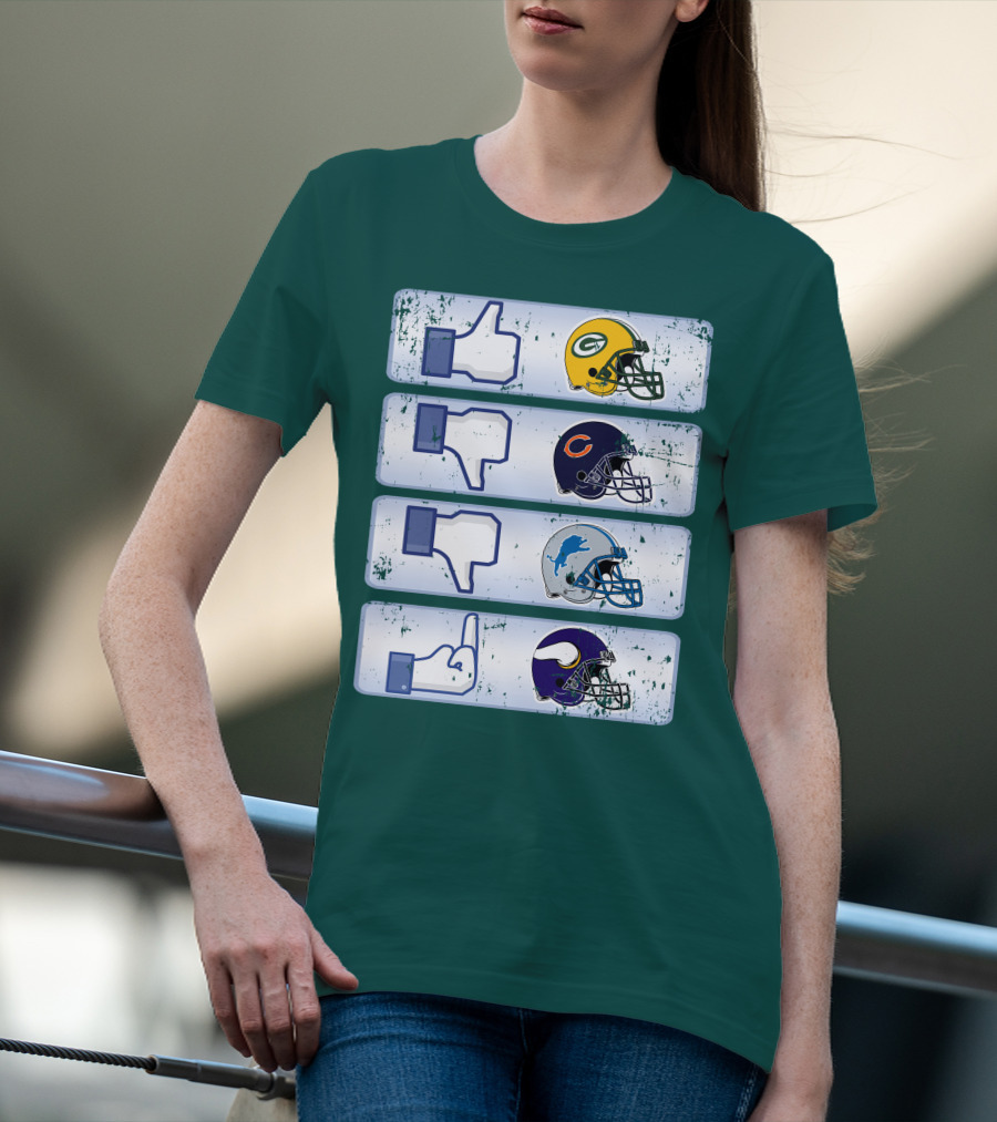 Green Bay Packers Chicago Bears Detroit Lions Minnesota Vikings Nfl Rivalry Icons T-Shirt