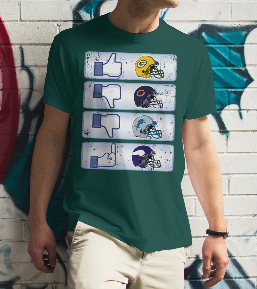 Green Bay Packers Chicago Bears Detroit Lions Minnesota Vikings Nfl Rivalry Icons T-Shirt