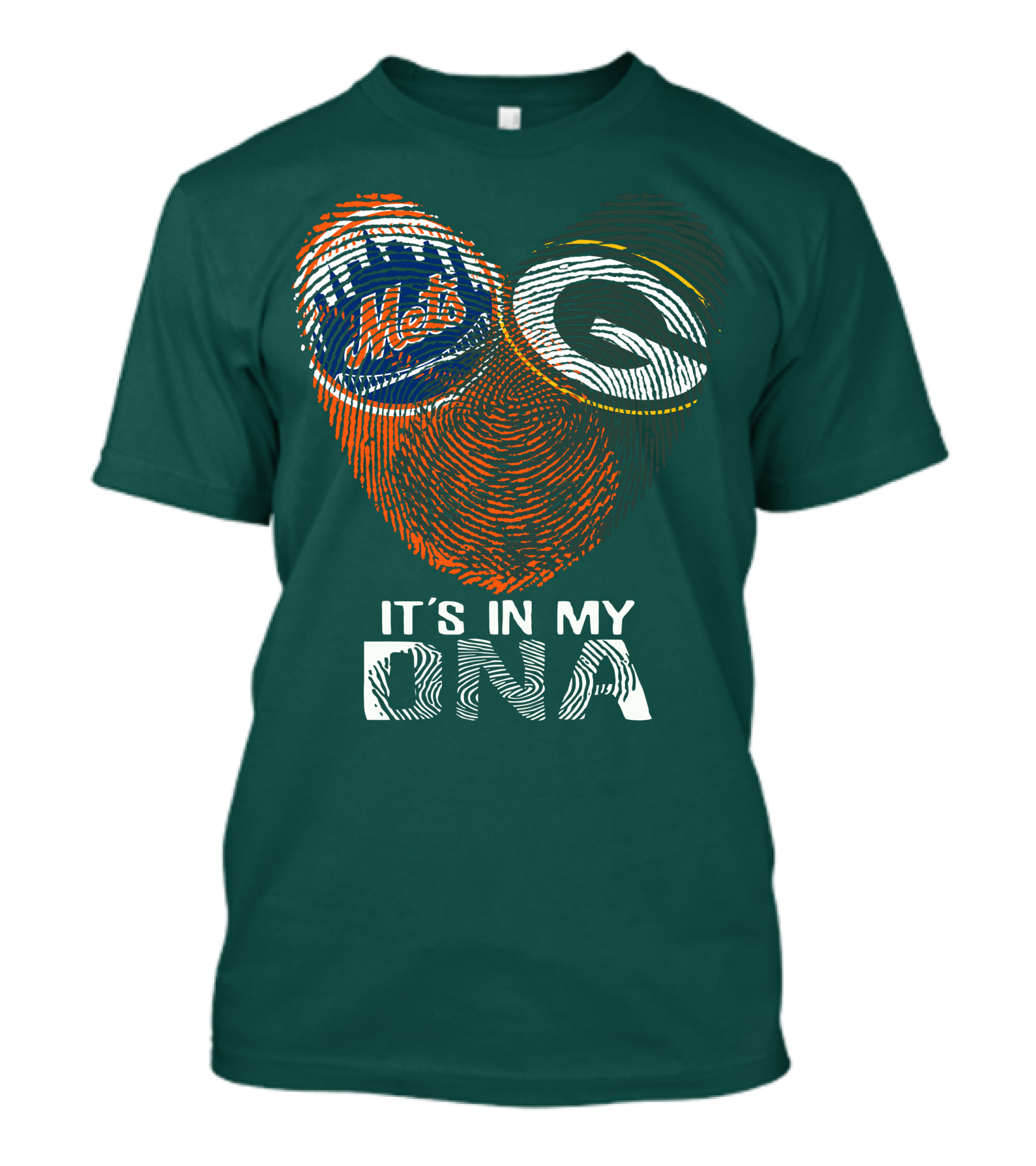 Green Bay Packers New York Mets It's In My Dna T-Shirt