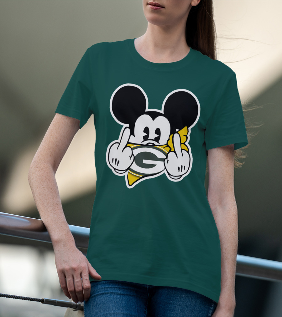 Green Bay Packers Mickey Gesture Fandom T-Shirt