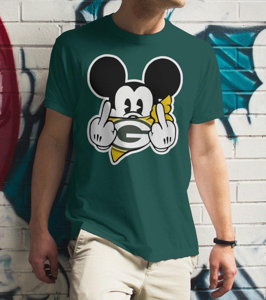Green Bay Packers Mickey Gesture Fandom T-Shirt