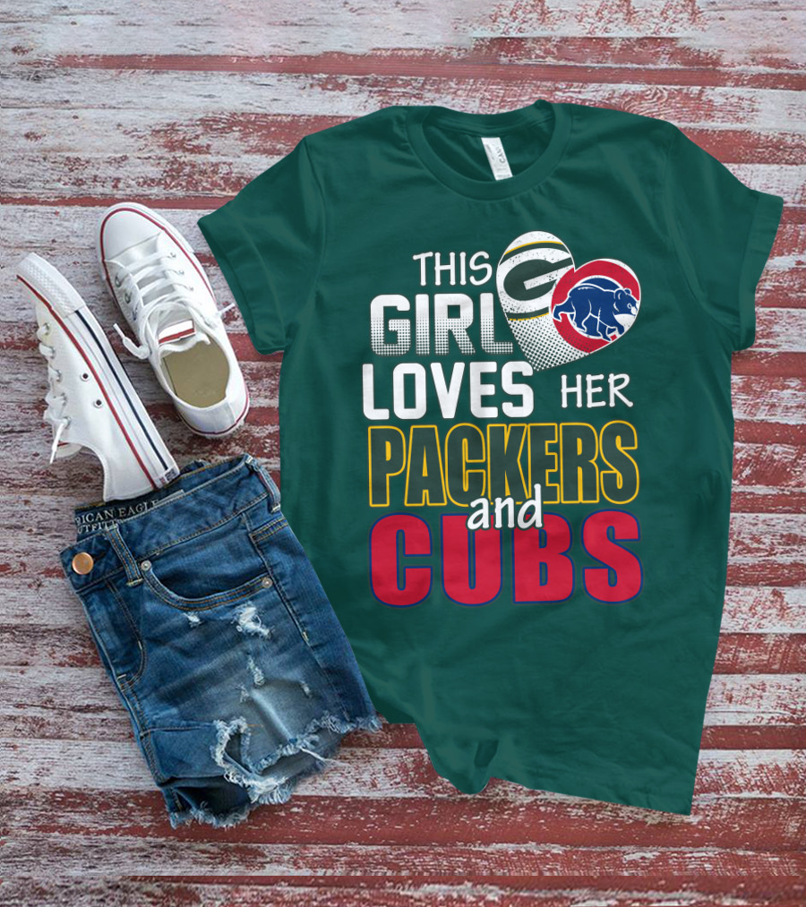 This Girl Loves Her Packers And Cubs T-Shirt