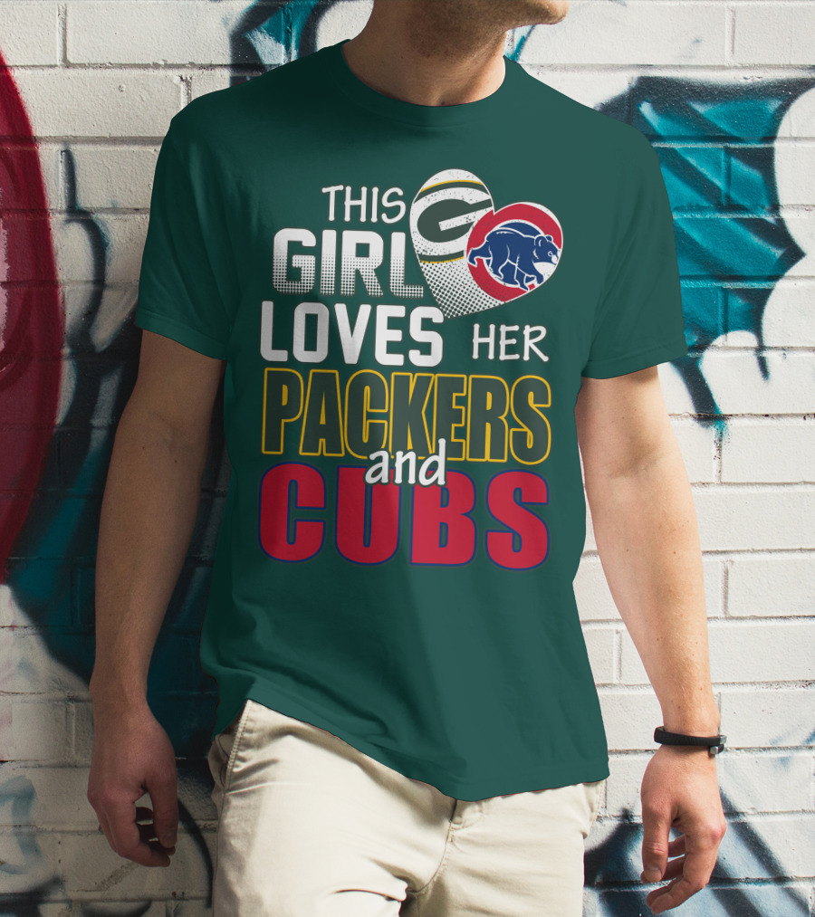 This Girl Loves Her Packers And Cubs T-Shirt