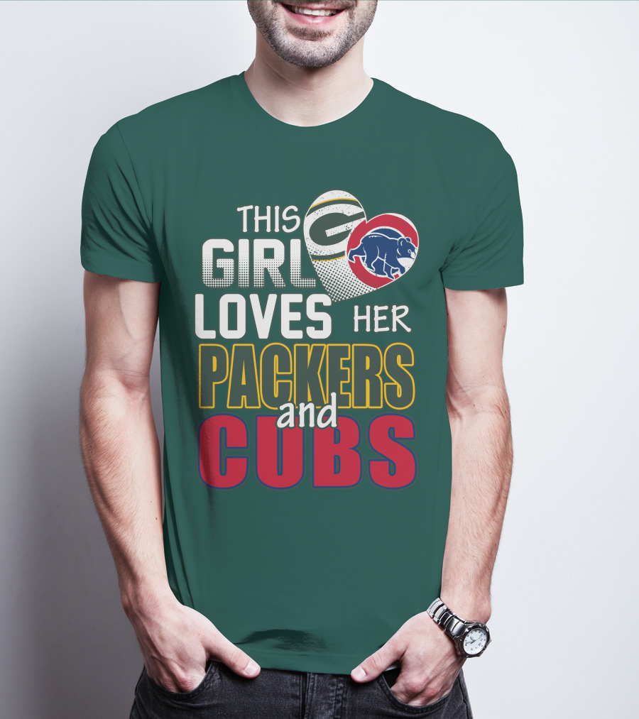 This Girl Loves Her Packers And Cubs T-Shirt