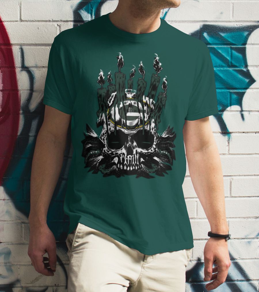 Green Bay Packers Skull Candle T-Shirt