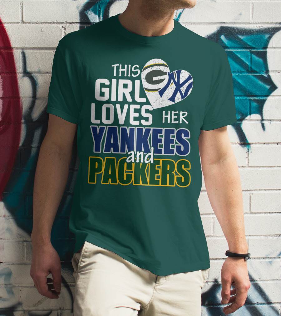 This Girl Loves Her Yankees And Packers T-Shirt