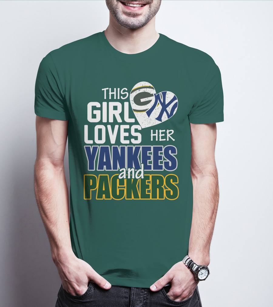This Girl Loves Her Yankees And Packers T-Shirt