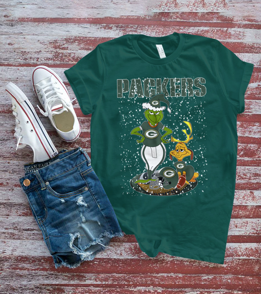 Grinch Packers Christmas Football T-Shirt